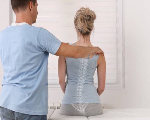 Scoliosis Spine Curve Anatomy, Posture Correction. Chiropractic treatment, Back pain relief.